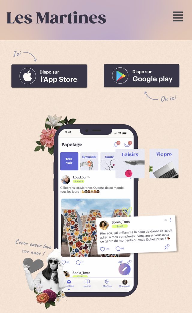Les Martines — A social app creating connection and a safe space for women.