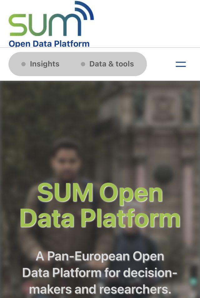 SUM Open Data Platform — Data-driven insight into how policy measures shape shared mobility and public transport integration across European cities.